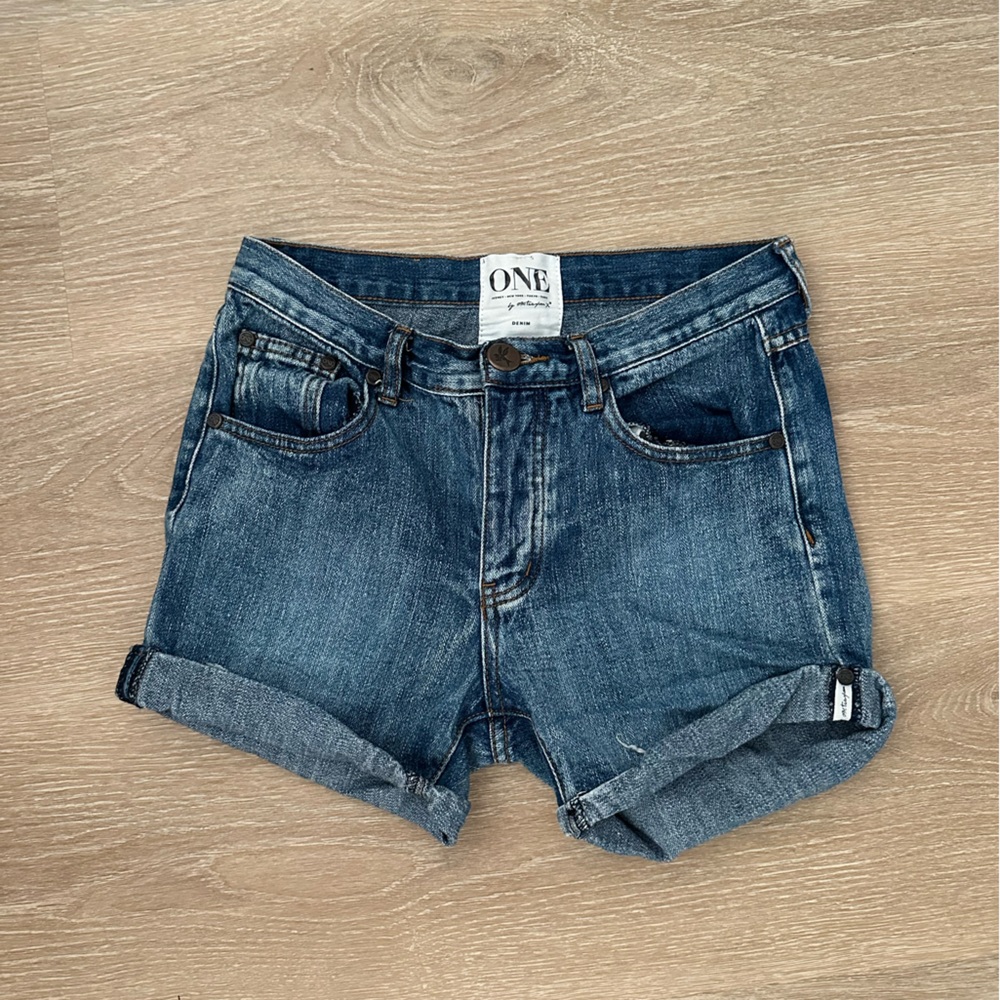 One Teaspoon Chargers Blue Jean Shorts